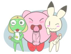 blush circumcised frog iyo keroro keroro_gunsou kirby kirby_(series) male male_only nintendo penis video_games