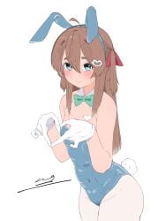 109kpm blue_eyes brown_hair bunny_ears bunny_tail bunnysuit heart indie_virtual_youtuber long_hair neuro-sama ribbons virtual_youtuber vtuber