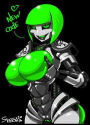 1girls breasts female female_focus female_only green_hair necron pussy robot_girl skeenlangly solo solo_female solo_focus warhammer_(franchise) warhammer_40k