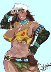 1girls abs big_breasts bodybuilder bodybuilder_female breasts bricc flexing flexing_arms flexing_bicep large_breasts large_thighs madsdross marvel marvel_rivals muscles muscular muscular_arms muscular_female muscular_thighs no_bra no_panties no_underwear rogue_(marvel_rivals) rogue_(savage_land) rogue_(x-men) savage_land thicc thicc_thighs torn_clothes tribal x-men