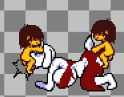 2025 accurate_art_style anthro ass balls big_ass big_breasts blowjob boss_monster boss_monster_(undertale) brown_hair deltarune digital_media_(artwork) hair hair_between_eyes hair_over_eyes hi_res human human_on_anthro incest kris_(deltarune) mammal milf mother mother_(lore) mother_and_son mother_and_son_(lore) nipples partially_clothed penetration pixel_art pixelated semi_nude son son_(lore) sprite sprite_art sprite_edit sprite_sheet suicidalpixel tail tongue toriel undertale undertale_(series) white_body white_fur yellow_body