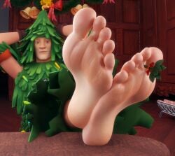 1boy 3d 3d_(artwork) 5_toes arms_behind_head barefoot bells christmas christmas_decorations christmas_tree_costume clothed crossed_ankles crossed_feet feet_fetish feet_focus feet_on_table foot_fetish foot_focus fortnite fortnite:_battle_royale gay ghillie_suit gloves hands_behind_head humanoid_feet indoors jonesy_(fortnite) looking_at_viewer lt._evergreen male male_feet male_focus male_foot_fetish male_only male_soles mistletoe mistletoe_on_toes mrgtsfloop ornaments presenting presenting_feet presenting_soles propped_up ribbons sitting smug smug_face soles soles_fetish soles_focus solo solo_focus solo_male string_lights winterfest