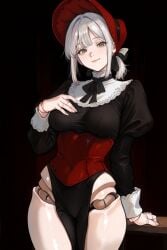 1female 1girls 2025 ai_assisted ai_generated background big_breasts bloodborne blush blushing_female breasts clothed clothed_female cowboy_shot doll doll_joints female female_focus female_only fromsoftware green_eyes large_breasts light-skinned_female light_skin long_hair looking_at_viewer nipples no_bra no_panties plain_doll ponytail pose posing short_hair simple_background smile smiling teasing uncensored video_game video_game_character video_game_franchise video_games white_hair