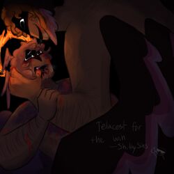 4_wings blood brown_hair dilated_pupils drawing english_text forsaken_(roblox) hair hairy hairy_male halo male male/male male_only roblox roblox_admins roblox_game robloxian self_upload selfcest shittysins short_hair sticking_out_tongue sticking_tongue_out sweatdrop telamon text thumb_in_mouth wings wings_on_back wings_on_head