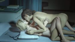 2girls 3d animated areolae ass big_ass big_breasts blonde_hair breasts brown_hair butt feet hair hands human kissing kneeling legs lips medium_breasts metal_gear_solid metal_gear_solid_v:_the_phantom_pain mrsmugbastard multiple_girls nipples no_sound nude paz_ortega_andrade quiet_(metal_gear) shiny shiny_skin source_filmmaker stefanie_joosten toes tongue tongue_out video yuri