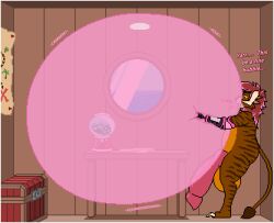 blowing blowing_bubble blowing_bubble_gum blowing_bubblegum bubble bubble_gum bubblegum charr clawed_toes exposed_balls exposed_penis feline feline_humanoid fetish furry giant_balls giant_cock giant_penis gum horns hugging hyper_balls hyper_breasts hyper_genitalia naked naked_nonbinary nonbinary nude pink_bubble pink_hair pirate pirate_ship pixel_art prosthetic_limb squish squishing squishy tagme_(artist) tagme_(character) tail text tiger_print yellow_eyes
