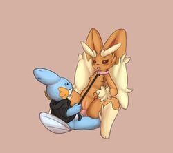 anal anal_sex bottomless clothed clothes collar female holding_leash holding_object hoodie larger_female leash lopunny luke_the_mudkip male moonlight-kat mudkip nintendo penetration penis pokemon pokemon_(species) pussy semi-anthro size_difference small_dom_big_sub smaller_male straight video_games