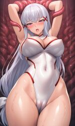 ai_generated anime anime_style ass bodysuit breasts enjou_sakuya inside_creature interspecies large_breasts monster monster_on_female nipples nude sex sex_from_behind shin_matai tentacle tentacle_sex vore