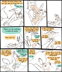 2025 3_fingers 4_fingers 6:7 8_panel_comic african_golden_wolf anthro avo_(weaver) bed big_dom_small_sub blush bodily_fluids bovid breast_squish breasts bulge canid canine canis caprine clothed clothing color_coded color_coded_speech_bubble comic cowgirl_position dialogue digital_media_(artwork) dominant dominant_female duo egyptian_wolf english_text explicitly_stated_consent eye_contact female female_on_top fingers foreplay from_front_position furniture genitals hand_on_chest hand_on_penis hi_res hooved_fingers hooves horizontal_pupils larger_female linked_speech_bubble long_penis looking_at_another lying lying_on_bed male male/female male_on_bottom mammal nipples nude nude_anthro nude_female nude_male on_back on_bed on_bottom on_top pack_street penis pillow pupils remmy_cormo sex sheared sheep sitting sitting_on_bed size_difference smaller_male speech_bubble squish submissive submissive_male sweat sweatdrop tail tenting text the_weaver topless topless_male