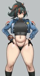 ass breasts female hair kelvin_hiu lips long_legs police police_uniform policewoman thick thick_ass thick_hips thick_legs thick_thighs thighs zenless_zone_zero zhu_yuan