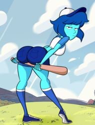 1girls absurdres annoyed ass baseball_bat baseball_cap baseball_uniform big_ass big_butt blue_eyes blue_hair blue_skin breasts bubble_butt caked_up cartoon_network cheesecake cloud dat_ass denim_shorts female frown gem_(species) grass grimphantom high_resolution hips huge_ass jean_shorts lapis_lazuli_(bob) lapis_lazuli_(gem) lapis_lazuli_(steven_universe) large_breasts looking_back outdoors presenting_hindquarters shirt shoes short_hair shorts sky socks steven_universe teen thick_thighs warner_bros warner_brothers wide_hips