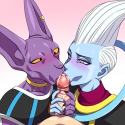 angel_(dragon_ball) beerus boner dragon_ball dragon_ball_super erection femboy futaba_channel gay male male_only teba_motoko whis yaoi