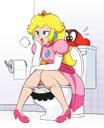 1boy 1boy1girl 1girls arm_on_thigh ass bathroom_tiles bathroom_wall being_watched blonde_hair blue_eyes blush blush_lines bow bow_panties cappy_(mario) caught_using_toilet crown dangerking11 desperation dress dress_lift duo ear_piercing ear_ring efro embarrassed enjoying_feces enjoying_the_go enjoying_urine eyelashes female female_peeing female_peeing_on_male female_pooping hair half-closed_eyes head_in_hand heel human humiliation humiliation_fetish imminent_peeing imminent_pooping implied_pee implied_scat inside knees_up leaning_forward legs_together living_toilet long_hair looking_ahead looking_down looking_down_at_partner male male/female mario moustache nintendo omorashi on_toilet open_mouth panties panties_down panty_pull partially_clothed peeing peeing_into_toilet peeing_on_another pink_dress pooping_on_another possession potty_time princess_peach public_exposure public_humiliation public_restroom public_toilet red_eyes relief relieved restroom_stall sat_on sat_on_another scatplay sigh sighing sitting sitting_on_another sitting_on_toilet super_mario_odyssey sweat sweatdrop third-party_edit toilet toilet_bowl toilet_lid toilet_paper toilet_paper_dispenser toilet_paper_roll toilet_play toilet_seat toilet_slave toilet_transformation toilet_use transformation unaware unaware_tease unaware_transformation underwear underwear_down voyeur watersports white_panties wide_hips