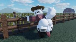 3d anthro anus ass ass_focus boykisser farm farmer femboy furry joke_art knotted_penis male_only roblox robloxian socks