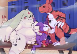 anal anal_sex anthro barefoot bench big_dom_small_sub big_ears cheek_bulge circumcised closed_eyes clothing crossover digimon drinking drinking_urine dripping erection ero_(character) eroborus fellatio gargomon gay gloves group group_sex guilmon humanoid_penis imp impmon lagomorph locker_room male male_only mammal moobs mostly_nude naughty_face neckerchief nintendo nude oral oral_penetration overweight overweight_male peeing peeing_during_sex peeing_inside penetration penis penis_size_difference pikachu pokemon rabbit rodent scalie sex size_difference spade_tail spitroast standing steam straddling tail_pull threesome two_doms_one_sub urine urine_in_ass urine_in_mouth video_games voyeur watersports yaoi