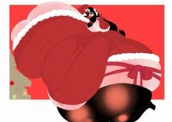 1girls belly breasts christmas christmas_outfit enormous_ass female gore_(gorestuffed) gorestuffed huge_belly huge_thighs hyper_breasts hyper_thighs mistletoe plump thick_thighs thighs