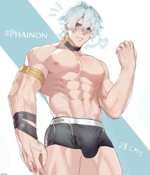 1boy buldge bulge bulge_in_pants bulge_through_clothing honkai:_star_rail kaon7lv male_focus male_only phainon_(honkai:_star_rail) solo_male tagme underwear