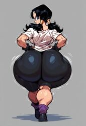 ai_generated big_ass dragon_ball dragon_ball_z gigantic_ass gvukub huge_ass thick_thighs videl walking wide_hips wobbling_ass