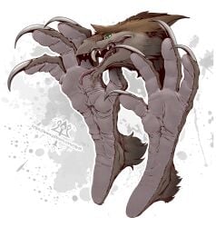 4_toes anthro barefoot big_feet claws feet foot_fetish foot_focus gargoyle gigren_(artist) hi_res kredri long_feet male sergal soles toes tongue tongue_out