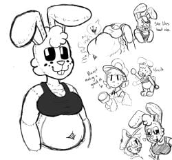 animate_inanimate breasts bunny cottontail_(_nomminramen) cottontail_(undernom) digestion febberdoogl flirting original_characters plushie rabbit rabbit_ears soft_vore vore