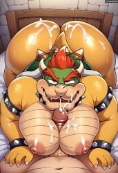 2boys ai_generated anthro ass bed bedroom big_ass big_pecs bowser collar cum cum_on_ass cum_on_pecs cumshot dilf dumptruck_ass duo ejaculation erection faceless_male fat_ass furry furry_male gay genitals horns huge_ass huge_pecs human human_on_anthro indoors interspecies king koopa large_ass large_pecs light-skinned_male light_skin looking_at_viewer male male/male male_nipples mammal mario_(series) nintendo nipples nude nude_male penis penis_between_pecs raccoonsbakingcupcakes red_hair reptile royalty scalie shell spiked_collar spiked_shell tail thick_ass unseen_male_face