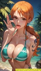 ai_assisted ai_generated aisluts674 bikini clothing female female_only hand nami nami_(one_piece) one_piece sexy