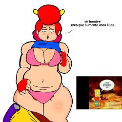 brawl_stars brush chubby pam_(brawl_stars) red_hair spanish_text tagme