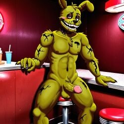 ai_generated anthro barstool diner erection five_nights_at_freddy's male male_only nude penis solo solo_focus springtrap_(fnaf)