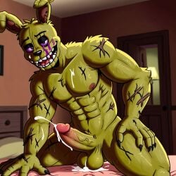 ai_generated bedroom cum five_nights_at_freddy's leaking_cum springtrap springtrap_(fnaf)