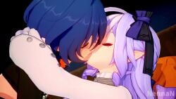 2futas 2girls 3d 3d_animation anal anal_sex animated bed bedroom belle_(zenless_zone_zero) blue_eyes blue_hair breasts breasts_out drill_hair erection female functionally_nude futa_on_futa futa_only futa_penetrating futadom futanari futasub intersex kissing kissing_while_penetrated legs_apart long_hair long_sleeves medium_breasts mole mole_under_eye nennan nipples on_bed on_side pantyhose penis pointy_ears precum precum_drip purple_hair red_eyes ribbon saliva saliva_trail sex short_hair shorter_than_30_seconds sound thighs torn_clothes torn_pantyhose video vivian_banshee zenless_zone_zero