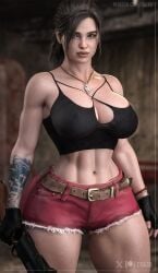 3d ass big_ass big_breasts breasts cga3d claire_redfield claire_redfield_(cosplay) cosplay curvaceous curvy curvy_female curvy_figure ellie_(the_last_of_us) erotichris female female_only fusion fusion_character muscular muscular_female resident_evil resident_evil_2 resident_evil_2_remake the_last_of_us the_last_of_us_2 thick_thighs