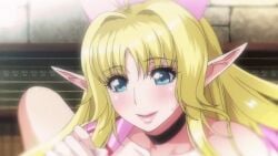 1girls animated blonde_hair blue_eyes elf huge_breasts lucie_menelumia mosaic_censoring ova paizuri penis penis_between_breasts pointy_ears sounding t-rex_(animation_studio) titfuck titjob urethral_insertion youkoso!_sukebe_elf_no_mori_e