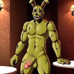 ai_generated five_nights_at_freddy's longing_eyes restaurant springtrap springtrap_(fnaf)