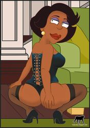 corset dark-skinned_female dark_skin donna_lou_retten_tubbs-brown female high_heels milf the_cleveland_show