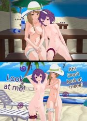 ... 2girls 2koma 3d ? accessory arms_behind_head ass_visible_through_thighs bangs bare_arms bare_legs bare_midriff bare_shoulders bare_thighs beach beach_chair beach_umbrella bench bernadetta_von_varley bernadetta_von_varley_(summer) blush bottle braid breasts brown_hair collarbone completely_nude confusion covering covering_breasts drooling embarrassed empty_eyes english_text exhibitionism female female_only female_pubic_hair femsub fire_emblem fire_emblem:_three_houses fire_emblem_engage fire_emblem_heroes goldmary_(fire_emblem) goldmary_(summer)_(fire_emblem) grey_eyes hair_over_shoulder hat hat_flower humiliation hypnotic_magic instant_loss instant_loss_2koma legband legs long_hair looking_at_viewer medium_breasts midriff mind_control multiple_girls multiple_subs naked_hat navel necklace nintendo nipples nude nude_female ocean outdoors palm_tree parasol personality_switch pose pubic_hair public purple_hair pussy saliva saliva_trail sand short_hair shoulders side_ponytail sitting small_breasts sun_hat table text thighs towel tree umbrella water yellow_eyes