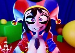 1boy 1girls 3d animated artist_logo awkward_smile boobjob breasts breasts_out clothing female hat jester jester_hat jester_outfit male male/female male_pov mp4 musi_cassie outercourse paizuri pomni_(spectixia) pomni_(the_amazing_digital_circus) pov pov_paizuri sex short_playtime shorter_than_30_seconds smiling sound sound_edit sound_effects sound_warning spectixia tadc_x_humans tagme the_amazing_digital_circus titjob video white_body white_skin