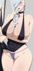 artanis69 huge_breasts jujutsu_kaisen mei_mei_(jujutsu_kaisen) thick_thighs white_hair wide_hips