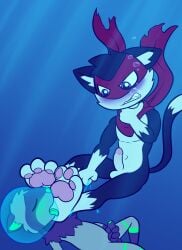 about_to_burst asphyxiation barefoot bitcoon drowning erection feet furry tagme underwater