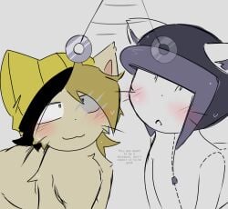 2boys bandana blush bruh catified climber duo felid feline felis feral feral_only fur helmet hypnosis karl_(law_of_talos) male male_only mind_control open_mouth shitpost sweat what white_body yellow_bandanna yellow_fur zoophilia\r\nlaw_of_talos
