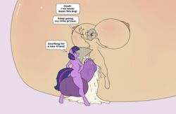 2016 animal_genitalia animal_penis balls belly big_balls big_belly big_breasts breasts cum cumflation dialog english_text equine equine_penis excessive_cum female friendship_is_magic hellen_lockheart horn horse horsecock hyper inflation male mammal my_little_pony original_character penis pony rule_63 straight stunnerpony text twilight_sparkle_(mlp) unicorn what