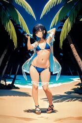 1girls ai_generated anime_coloring beach bikini edited_art female female_focus female_human female_only female_solo girlfriend legs nature naughty provocative seducing seduction seductive seductive_female sensual solo_female solo_focus solo_human tagme temptation thighs wife