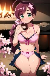 1girls ai_generated big_breasts breasts chloe_(pokemon) cleavage collarbone female large_breasts pokemon revealing_clothes ryuzam solo