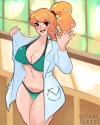 breasts c_starlett female female_only nintendo open_mouth orange_hair pokemon solo sonia_(pokemon)