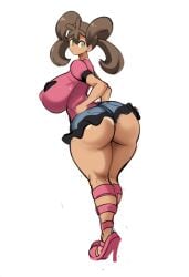 ai_generated big_breasts dark-skinned_female dark_skin female female_focus female_only full_body mullon novelai pokemon pokemon_xy shauna_(pokemon) solo solo_female thick_thighs