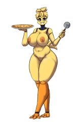 alt alternate_version_at_source big_breasts chica_(fnaf) chicken chubby chubby_female completely_nude enormous_breasts five_nights_at_freddy's gigantic_breasts huge_breasts hxveuseenmypen large_breasts nude nude_female pizza pizza_cutter robot robot_girl tied_hair tied_up_hair