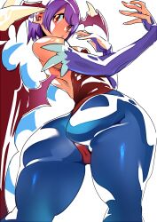 darkstalkers from_behind huge_ass kemonono large_ass lilith_aensland purple_hair short_hair succubus tagme