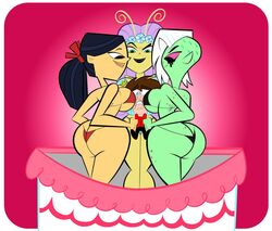 1boy 3girls alien alien_girl asian ass ass_cleavage big_ass bikini black_hair breasts butt_crack cartoon_network codykins123 crossover disney female foursome freckles green_eyes green_skin heartlessslayer huge_ass human humanoid jumping_out_of_a_cake kitty_(tdi) larger_female light-skinned_female light_skin long_hair lord_dominator male nickelodeon pink_sclera princess_mandie purple_hair red_bikini red_eyes round_ass ryan_(heartlessslayer) ryan_walsh size_difference smaller_male straight straight_hair the_fairly_oddparents the_ridonculous_race tied_hair total_drama_island twintails wander_over_yonder white_hair wide_hips yellow-skinned_asian yellow_asian