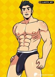 abs bara biceps big_bulge bulge erection_under_clothes invincible invincible_(comics) invincible_(superhero) invincible_(tv_series) javito_art male male_nipples male_only mark_grayson muscular_male nipples pecs penis_outline underwear