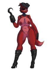 alt alternate_version_at_source big_breasts boots breasts clothed eye_patch five_nights_at_freddy's foxy_(fnaf) high_heel_boots high_heels hook hook_hand huge_breasts hxveuseenmypen large_breasts massive_breasts naked naked_female pirate pirate_hat pose posing robot robot_girl rule_63 scar solo