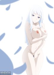 1girls angel_(fairy_tail) fairy_tail female female_only nude solo sorano_aguria tagme whentai white_hair